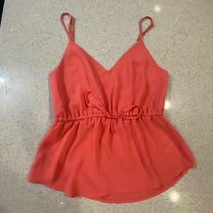 Aritzia Babaton Flowy Pink/Coral Tank with Cinched Waist XS